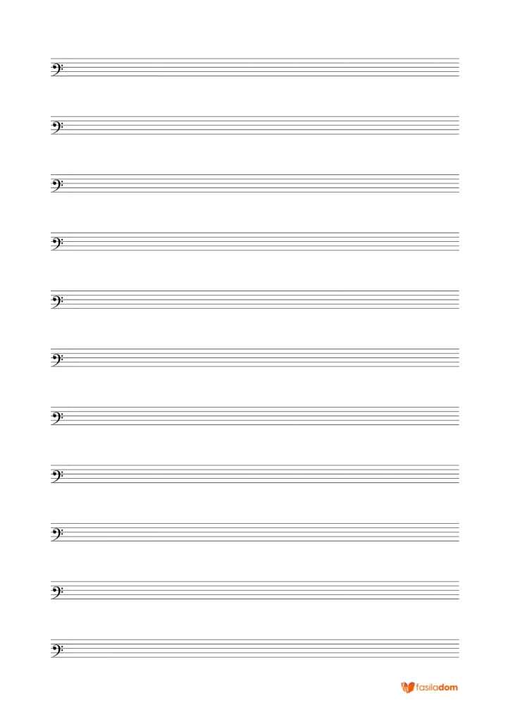 Partition vierge clef de Fa 3