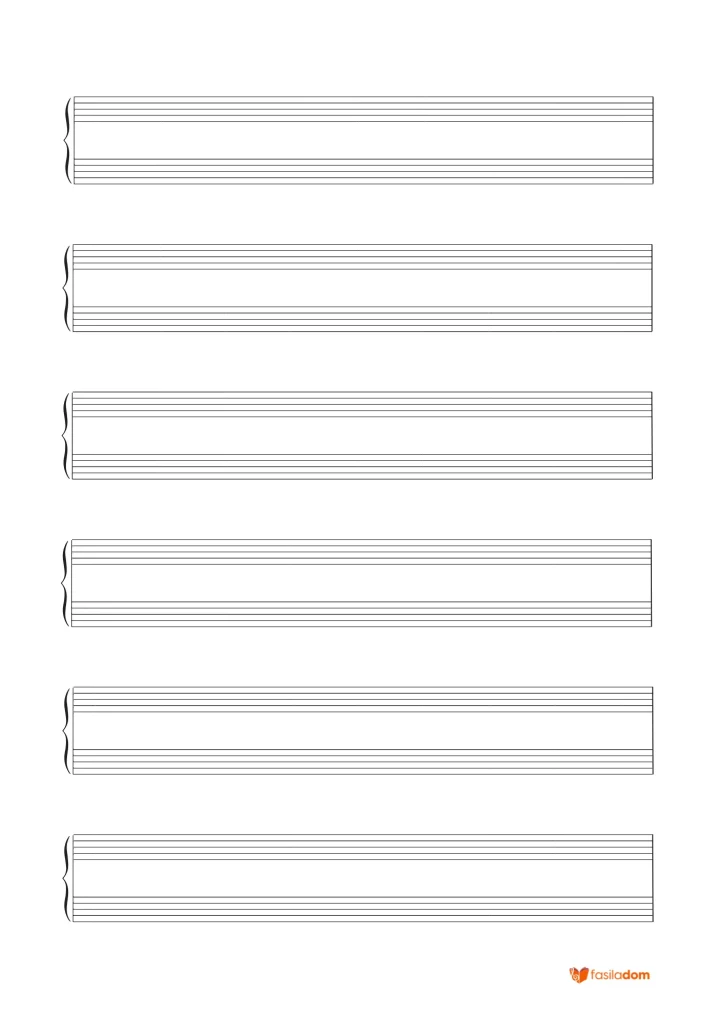 Partition vierge piano sans clef