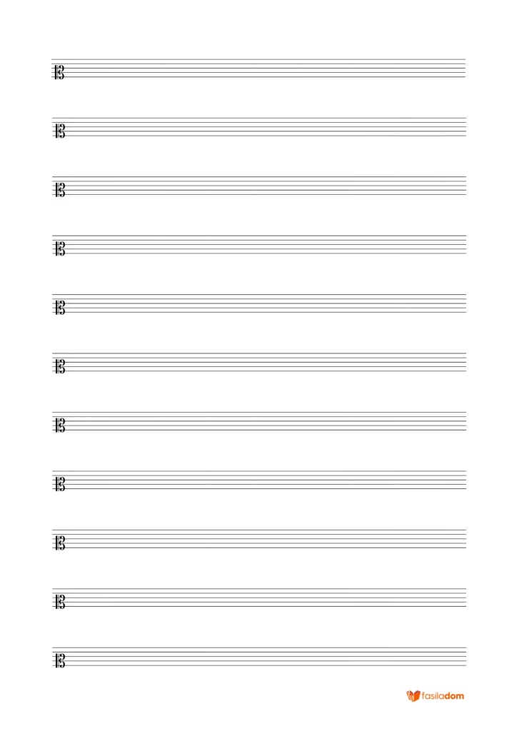 Partition vierge standard clef Ut 2