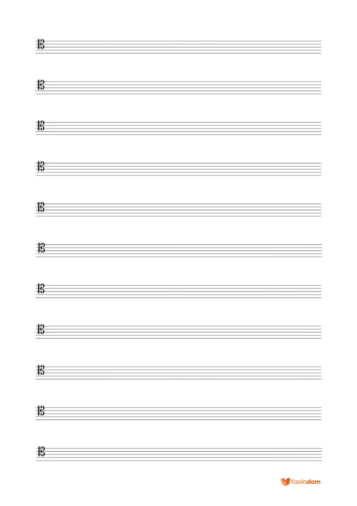 Partition vierge standard clef Ut 4