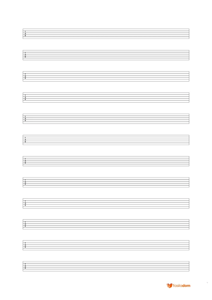 Tablature guitare vierge à imprimer
